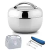 Contenitore per alimenti sottovuoto in acciaio inossidabile spesso Thermos Contenitore per picnic portatile Bento Lunch Box Office Lunchbox Set di stoviglie per adulti 210709