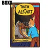 Tintin Cartoon Movie Tin Sign Plate de metal Pintura de ferro infantil Caso de parede caf￩ Caso artesanal decora￧￣o artesanal Art Poster 30x20cm340a