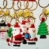 Leuke Kerst Serie Zachte Siliconen Sleutelhanger Cartoon Santa Claus Snowman Elanden Driedimensionale Sleutel Hanger Tas Gift