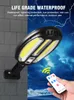 LED LED Solar Light Outdoors Pir Motion Sensor Wall Lamp 96COB 138COB 66led 100led 3 أوضاع مقاومة للماء مع ضوء الشمس عن بُعد لأضواء الديكور في الحديقة