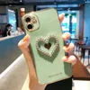 3D Diamond Heart Chrome Soft TPU Phone Case dla iPhone 12 11 Pro Promax X XS Max 7 8 Plus Case Cover