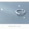 Moda błyszcząca cyrkonia prosta gwiazda Otwarty wybieralny Oryginalny Sterling Silver 925 Pierścionek dla kobiet Fine Jewelry Party Prezent 210707