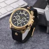 Modemärke tittar män Big Dial Style Leather Strap Quartz Wrist Watch DZ01272P