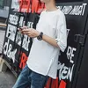 ストリートウェアコットンメンズTシャツハーフレングスティーシャツHompeヒップホップリボンサイドジッパー半袖メンズTシャツSH190828