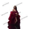 2022 Burgundy PromのドレスA線妊娠中の女性のイブニングドレスセクシーな薄手のマタニティガウン写真撮影