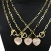 5pcs modehjärta halsband kvinnor vit naturlig skal mor till pärla hjärta charm hänge halsband trendiga smycken gåva x0707