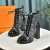 Klassieke afdrukken Designer Hakken Martin Boot Vrouw Designers Schoenen Enkellaarzen 9.5cm Hoge Maat 35-42 XX-0356