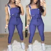 Women Elegant Skinny Lace Up Sling Jumpsuit With Pocket Ladies Slim Fit Bib Trousers Female Romper Overalls Women's Jumpsuits & Rompers