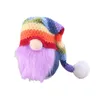 Arc-en-ciel sans visage poupée Gnome noël tricoté chapeau en peluche poupées cadeau décorations fête fournitures ménage bureau décor