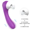 Vibromasseur gode point G à double stimulation clitoris avec 6 intensités de succion 9 modes de vibration forts jouets sexy pour femmes 2 en 1