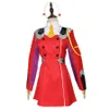 Zero Two Cosplay Costumes Anime DARLING in the FRANXX Zero Two 02 Dress Uniform Suits Headwear Wig Women Halloween Costume Dress G221n