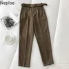 NEPLOE spodnie dresowe kobiety z pasem wysokiej talii casual harem spodnie koreański slim fit pantalon femme pracy spodnie biurowe femme 4h111 210422