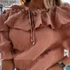 夏の半袖シャツの女性のビーチスタイルの緩いプラスサイズトップス服ファッションスラッシュネックソリッドセクシーなシャツ14589 210527