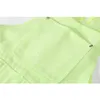 Green Crop Kombinezony Kamizelka Sukienka Kobiety Moda Suspenders Streetwear Proste Frocks Kobiet Kieszonkowy Słodki Luźne Ins Vestidos Mujer 210515