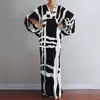 Casual Dresses Polka Dot Printed Robe Batwing Sleeve Party Maxi Dress V Neck Gown Lång Wrap Boho Kvinnor Kläder Vestido Feminino 40 #