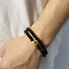 Kralen strengen 2 stks/set 6mm stenen armband voor mannen 2022 mode tijger eye bead yogi dames sieraden cadeau inte22