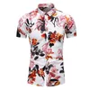 Chegada de verão Camisas Homens Moda Imprimir Manga Curta Camisa Havaiana Masculino Casual Flor Slim Fit Praia Camisas Plus M-7XL 220222