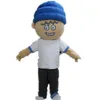 High quality Blue Hat Boy Mascot Costume Halloween Christmas Cartoon Character Outfits Suit Advertising Leaflets Clothings Carnival Unisex Adults Outfit