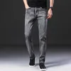 Klasyczne dżinsy męskie wysokiej jakości biznes dorywczo elastyczne spodnie denimowe męskie marki szare spodnie 210716
