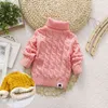 Philology Plush Inside Pure Color Winter Boy Girl Kid Gruby Dzianiny Turtleneck Koszulki Solidna Kołnierz Pulower Pucharze Sweter 211201