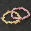 Set di braccialetti con pietre naturali Chip Quarzo rosa irregolare con lapislazzuli Gioielli curativi Braccialetti elastici elastici semplici per le donne