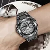 LIGE Sport numérique hommes montre 50M étanche montres de plongée hommes réveil Quartz électronique double affichage montre-bracelet 210527