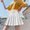 Mulheres plissadas saia meninas dança mini s bonitos uniformes de escola japonesa senhoras jupe kawaii estilo preppy shaple s 210629