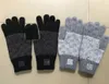 Gants tricotés Designer classique Automne Couleur unie Lettre européenne et américaine Couple Mitaines Mode d'hiver Gant à cinq doigts Noir Gris 89