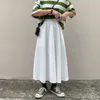 Spring Office Lady Solid Maxi Skirt Women Plus Size Loose Long s For A-line High Waist White Female Falda 13228 210512