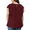 Kvinnors sommar plus storlek Ruffle ärmskjorta Top Polka Dot Chiffon Blouse Casual Plus Storlek Toppar Blusa Femmes 2021 Ny #JJ X0521