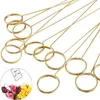 Geschenke Wrap Verpackung Florist Bouquet Geschenkkartenhalter Golden Round Heart Star Metall Long Stick Blumenclip DWE11858