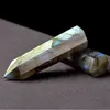 Natural elongated lime moonstone hexagonal prism rough stone art ornaments Ability Quartz Pillar Mineral Healing wands Reiki Raw Energy tower Crystal point