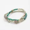 Brins de perles HongDie Mode Bracelets Pour Femmes Argent Et Bleu Bracelet En Pierre Naturelle Crysta Beach Femme Bijoux B057 Trum22