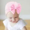 Baby Hats Caps Big Bow Turban Bowknot Headwraps for Toddler Infant Kids Head Wraps Children Beanie Ear Muff Warm Keeping Solid Color KBH36