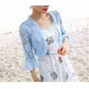 Summer Lace Shirt Women Blouse Hollow Out Lace Crochet Short Tops Cardigan Shawl Waistcoat Vest blusas femininas T91591 210326