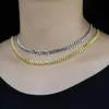 Orecchini Collana di alta qualità 5MM Curb Catena a maglie cubane Punk Choker pesante Bracciale placcato color argento dorato per set di gioielli da donna