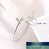 Flyleaf 100% 925 Sterling Silver Opal Leaves Buds Open Bracelets & Bangles For Women Fashion Creative Lady Jewelry