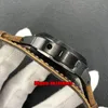 Högkvalitativa klockor HWF 44mm HW779 00779 DLC Titanium P5000 Mekanisk handlindning Mens Watch Black Dial Leather Strap Gents Wristwatches