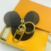 2023Plaid Mouse Designer Bow Keychains PU Leather Animal Bag Pendant Charm Girls Cars Keyrings Chains Holder Fashion Women Key Ring Jewelry