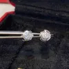Luxury Fashion Brand 0.2Ct Mosang Diamond Stud Earrings Classical One Stone Design S925 Sterling Silver Fine Jewelry For Women