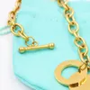 Stainless Steel Square Link Chain Necklaces For Women Toggle Clasp OT Buckle Choker Collar Hip Hop Heart Necklace Jewelry