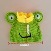 Berets baby cartoon kikker gebreide beanie hoed grappige pet feest vakantie schattige warme oorklap