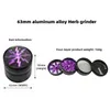 Lightning transparent open skylight Other Smoking Accessories diameter 63mm four layer aluminum alloy cigarette grinder tobacco grinders