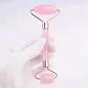 Beauty Pink Resin Roller Face Massage Care Tool Double Head Facial Rollers Anti Wrinkle Massager Artificial Rose Quartz Crystal Stone Health