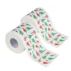 24m / Roll Santa Claus Reindeer Jul toalettpapper Juldekorationer Creative Tryckt Xmas Paper Servett W-01011