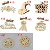 Creative Wooden Halloween Decoration Crafts Holiday Party Decor Pendant Home DIY Graffiti Wood Chip Props