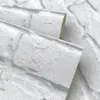 Moderno vintage 3d efeito estéreo branco tijolo branco rolo rolo vinil pvc rústico realista papel de parede de tijolo de tijolo impermeável