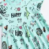 SAILEROAD Summer Dress Girl 2020 Dinosaur Print Clothes for Kids Party Dresses Cotton Liittle Toddler Clothing Baby Dresses Q0716