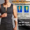 Män Body Shaper Bastuväst Midjetränare Dubbelbälte Sweat Shirt Korsett Toppar Magen Bantning Shapewear Fat Burn Fitness Top