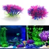 装飾的な花の花輪の水中耐久の家紫色の水族館シミュレートPet用品プラスチック魚タンクガーデンウォータープラント
